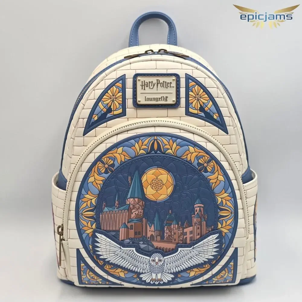 Loungefly Harry Potter Hedwig Hogwarts Stained Glass Mini Backpack New